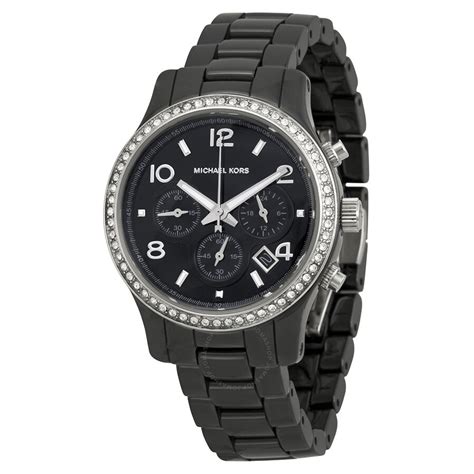 michael kors ladies black ceramic watches|Michael Kors glitz watch.